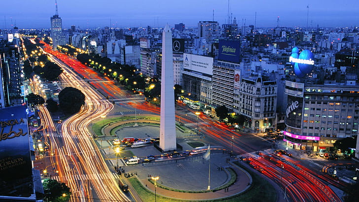 argentina buenos aires city light trails wallpaper preview